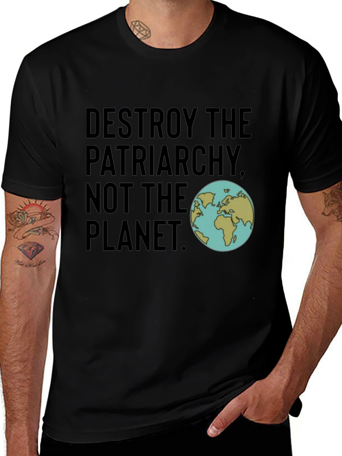 Destroy Patriarchy Planet T-Shirt