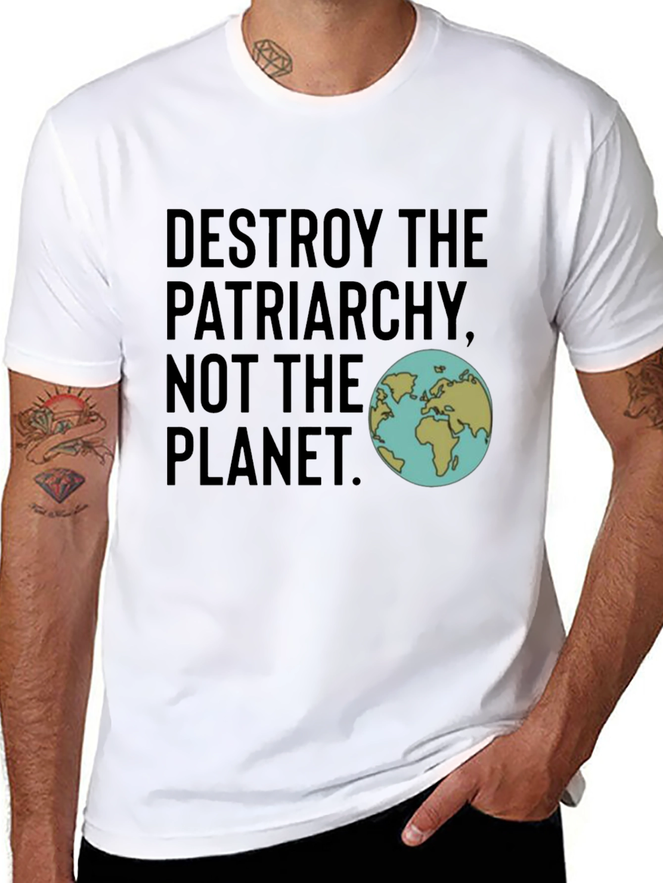 Destroy Patriarchy Planet T-Shirt