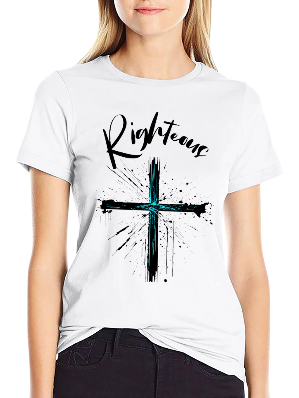 Righteous Cross Graphic Black T-Shirt