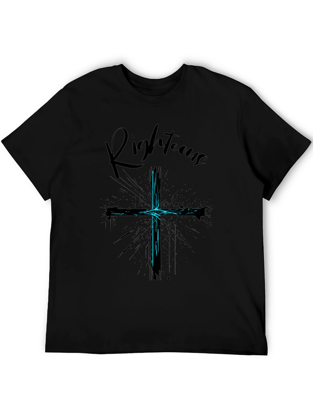 Righteous Cross Graphic Black T-Shirt