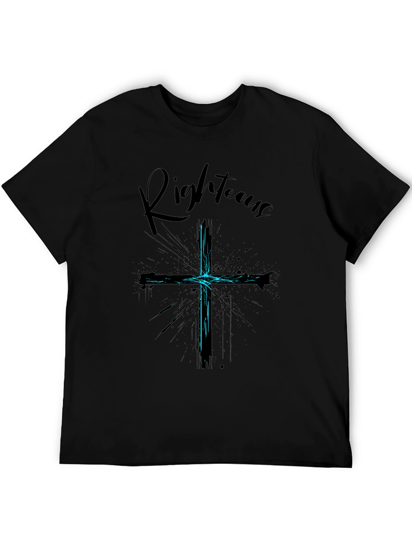 Righteous Cross Graphic Black T-Shirt