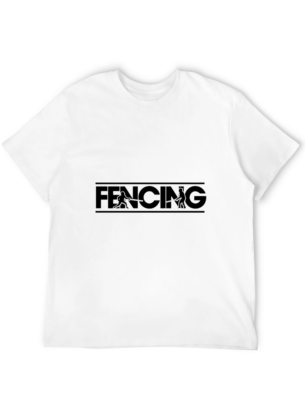 Fencing Graphic T-Shirt - Black Stylish Comfortable