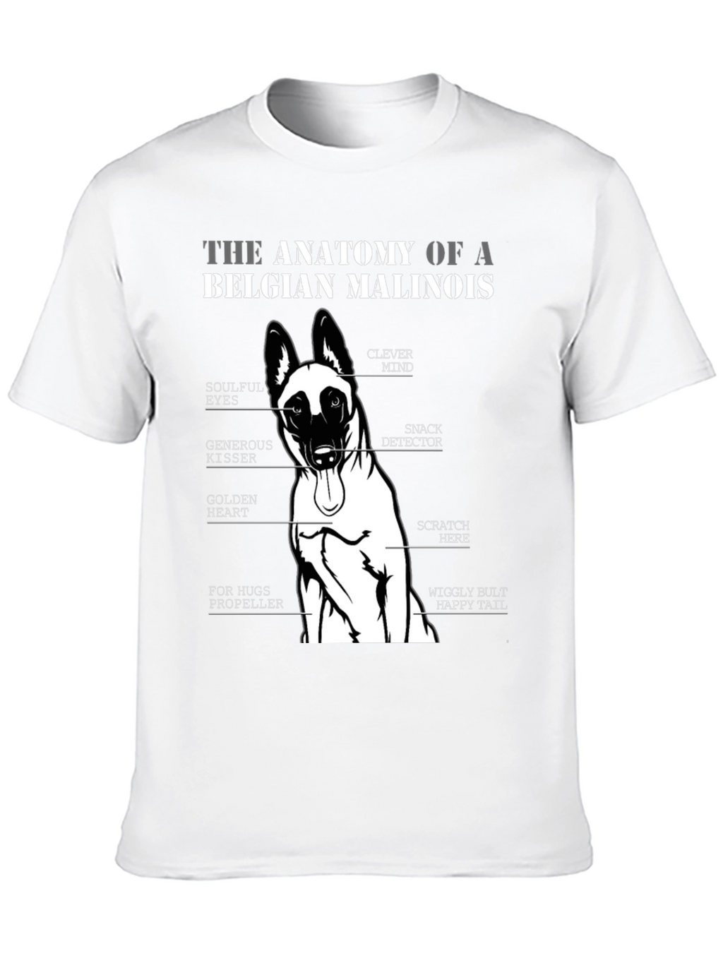 Belgian Malinois Anatomy T-Shirt - Dog Lover Gift