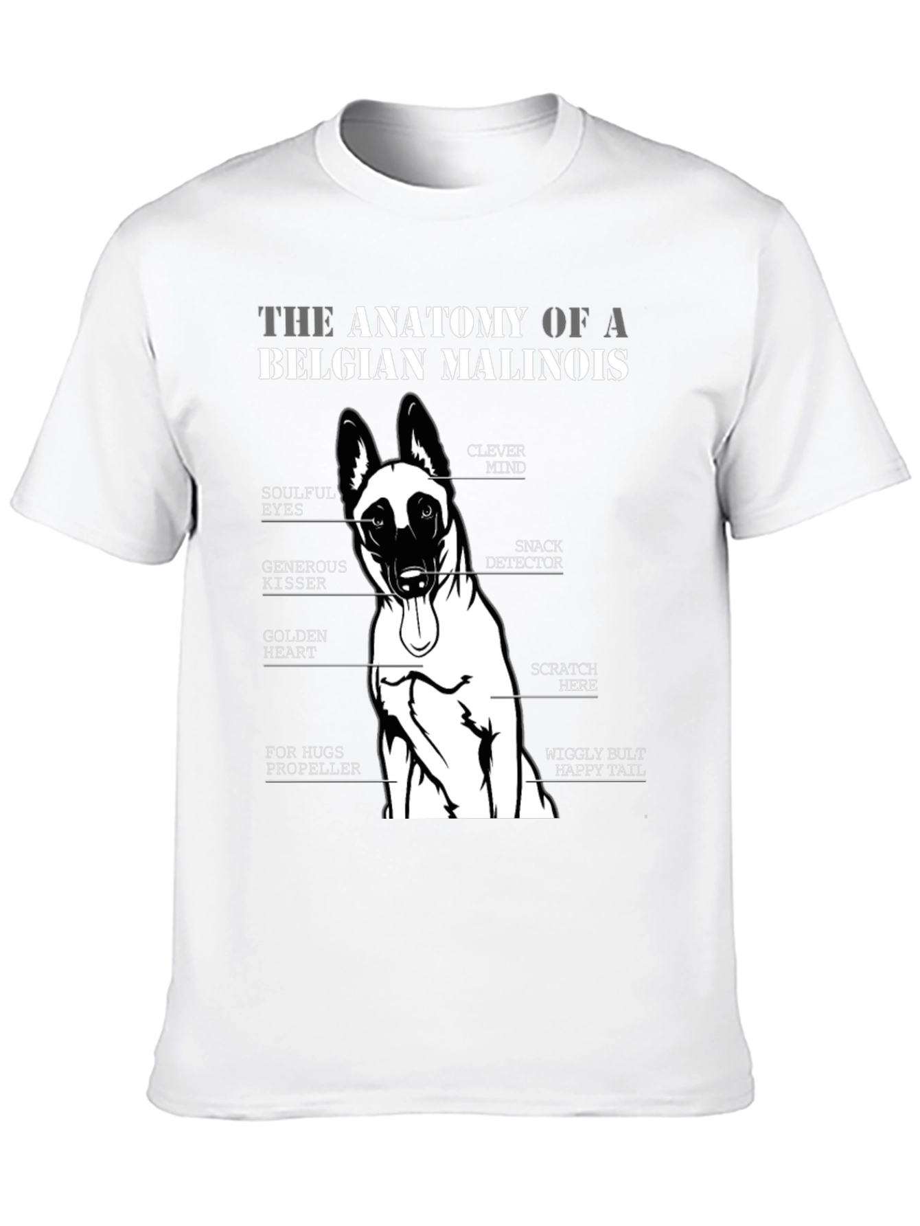 Belgian Malinois Anatomy T-Shirt - Dog Lover Gift