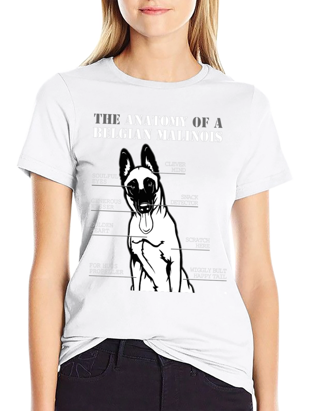 Belgian Malinois Anatomy T-Shirt - Dog Lover Gift
