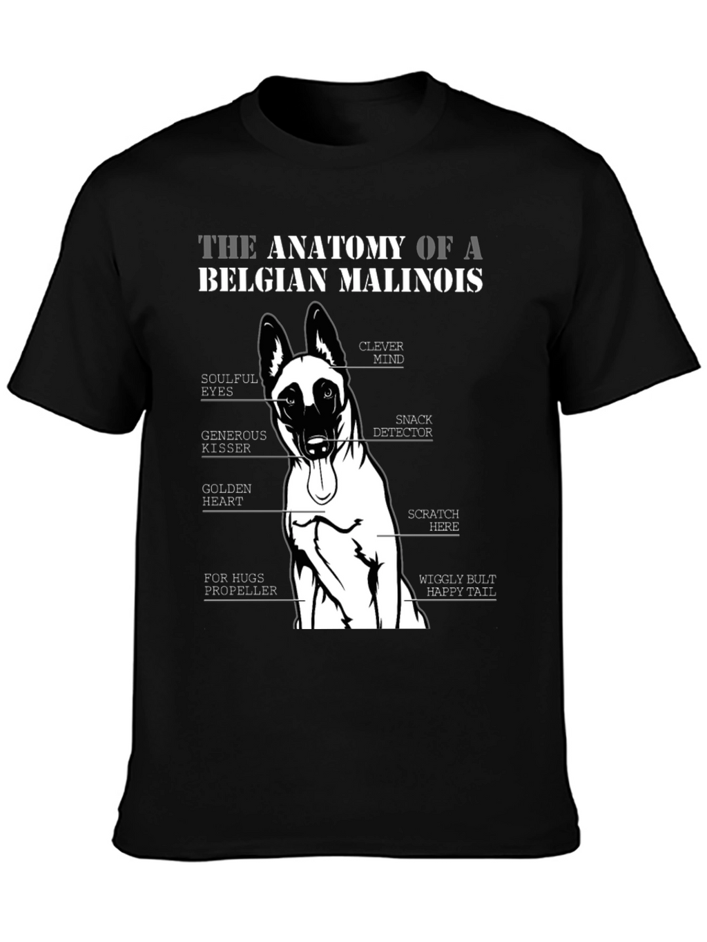 Belgian Malinois Anatomy T-Shirt - Dog Lover Gift