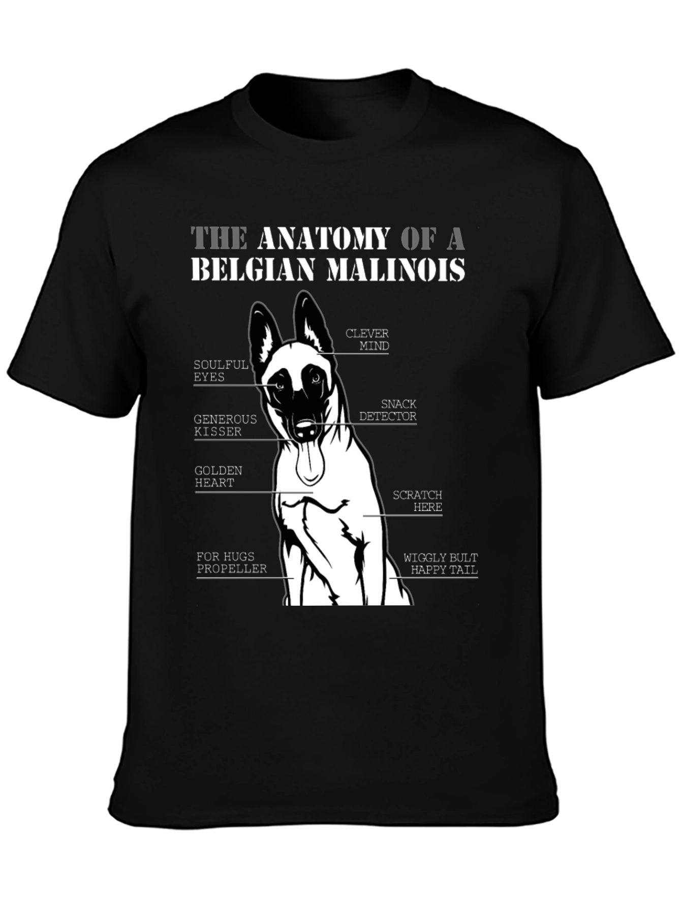 Belgian Malinois Anatomy T-Shirt - Dog Lover Gift
