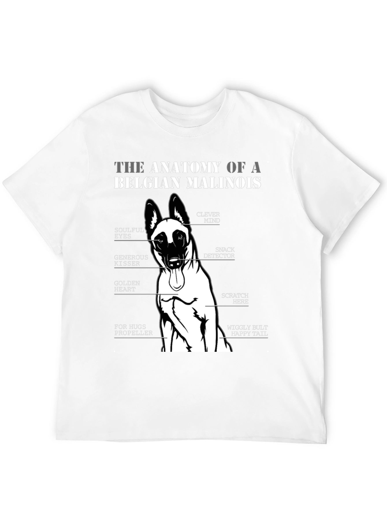 Belgian Malinois Anatomy T-Shirt - Dog Lover Gift