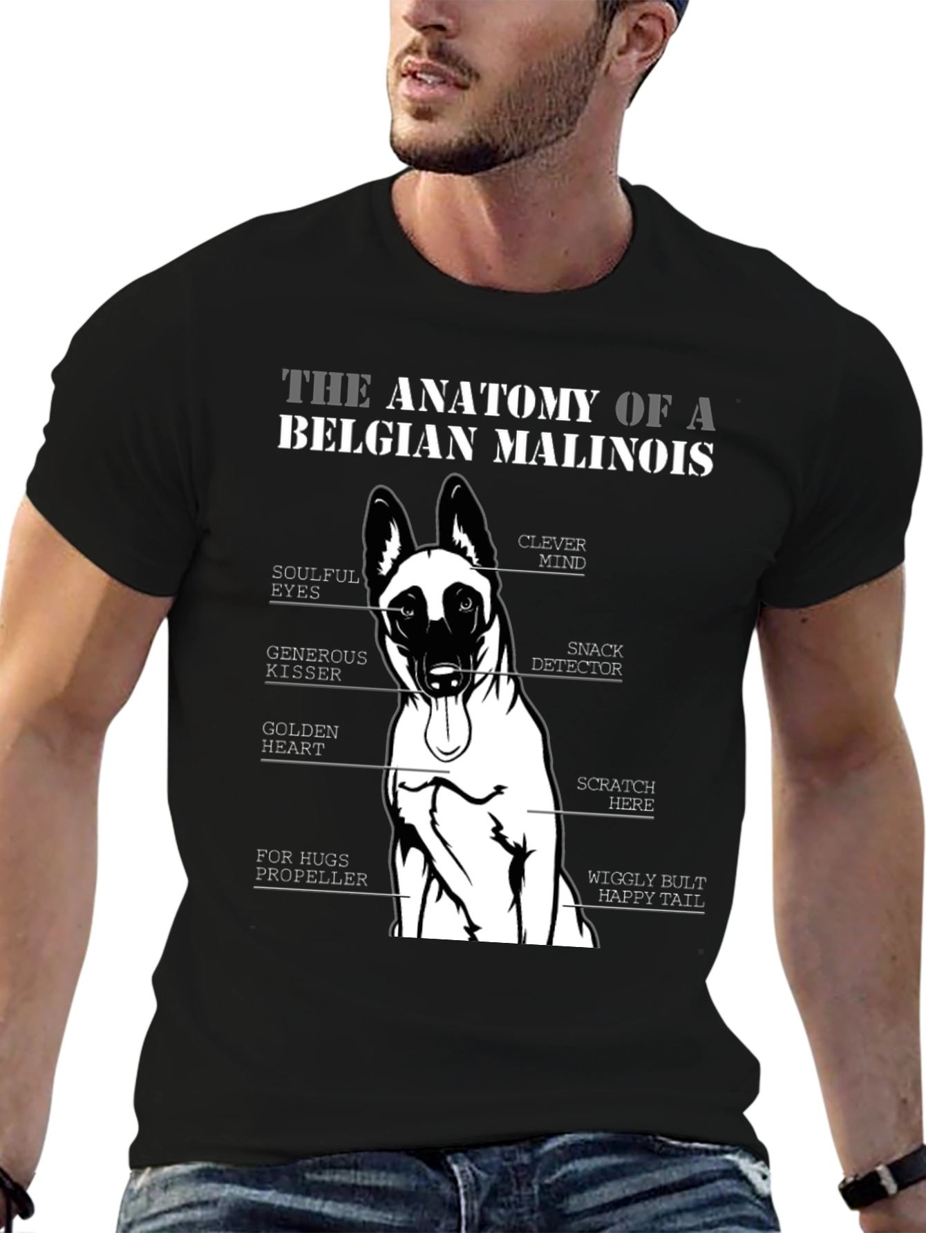 Belgian Malinois Anatomy T-Shirt - Dog Lover Gift