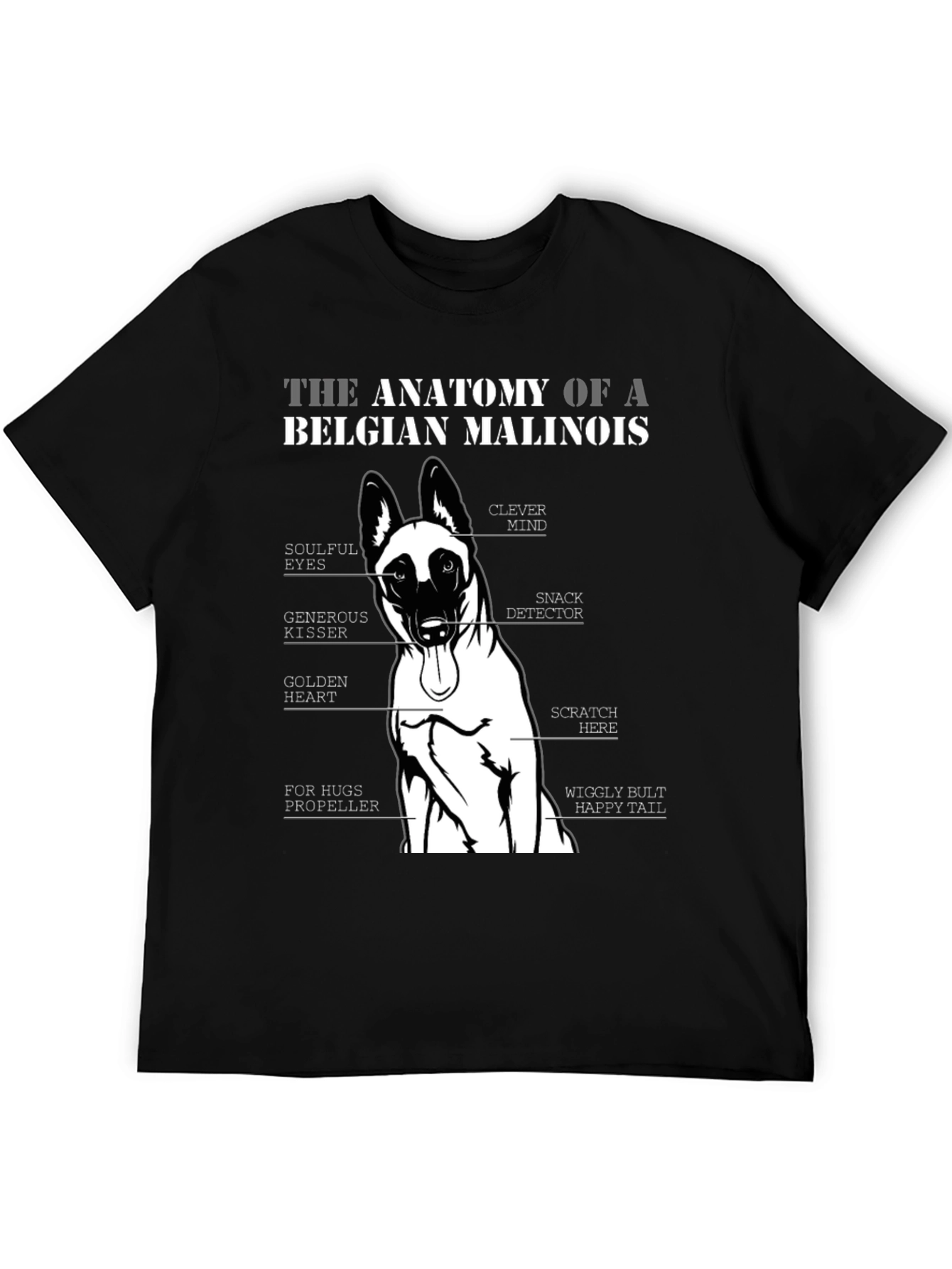 Belgian Malinois Anatomy T-Shirt - Dog Lover Gift