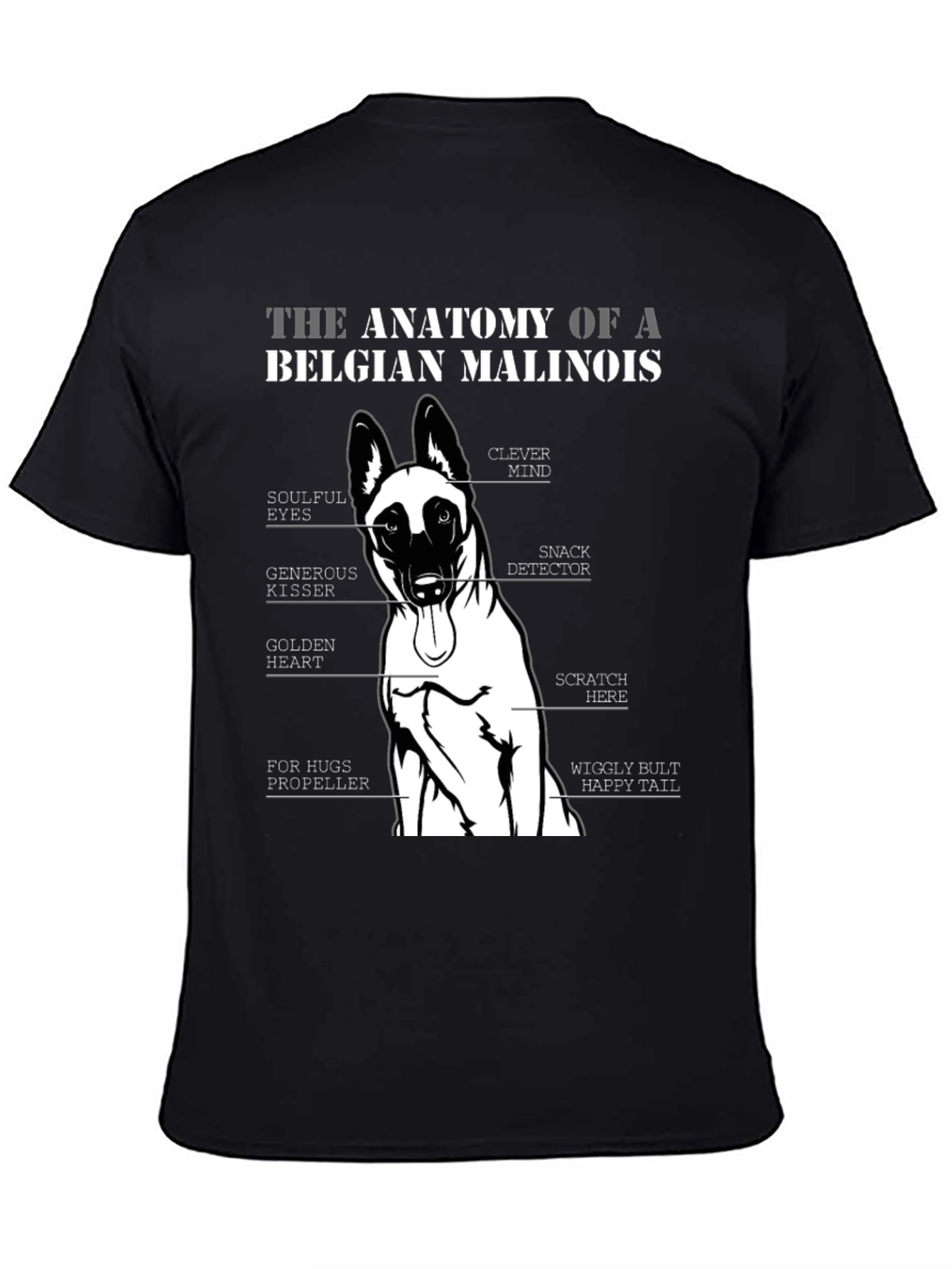Belgian Malinois Anatomy T-Shirt - Dog Lover Gift