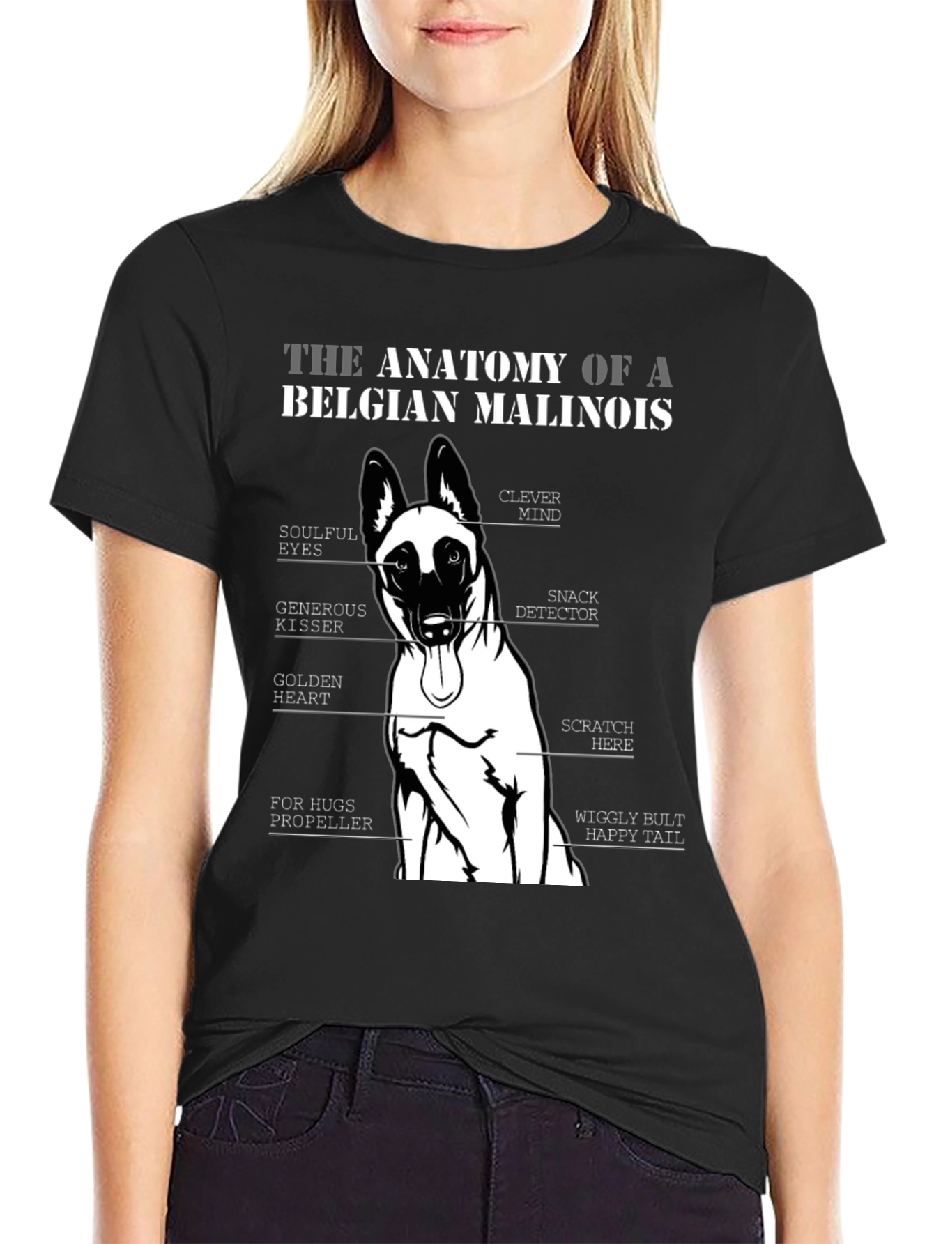 Belgian Malinois Anatomy T-Shirt - Dog Lover Gift