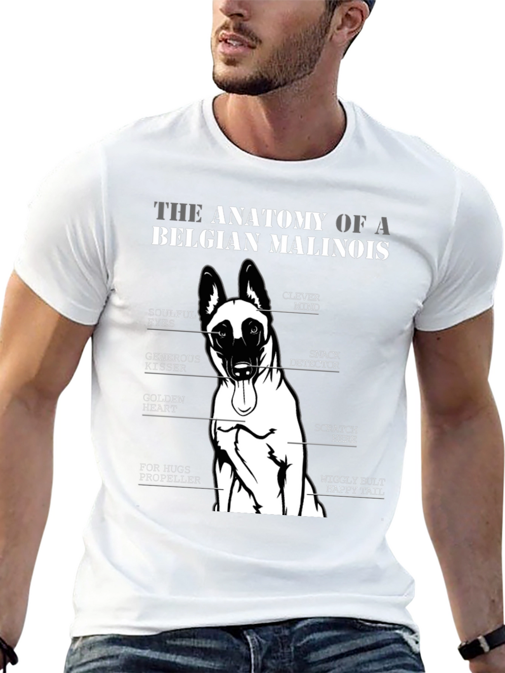 Belgian Malinois Anatomy T-Shirt - Dog Lover Gift