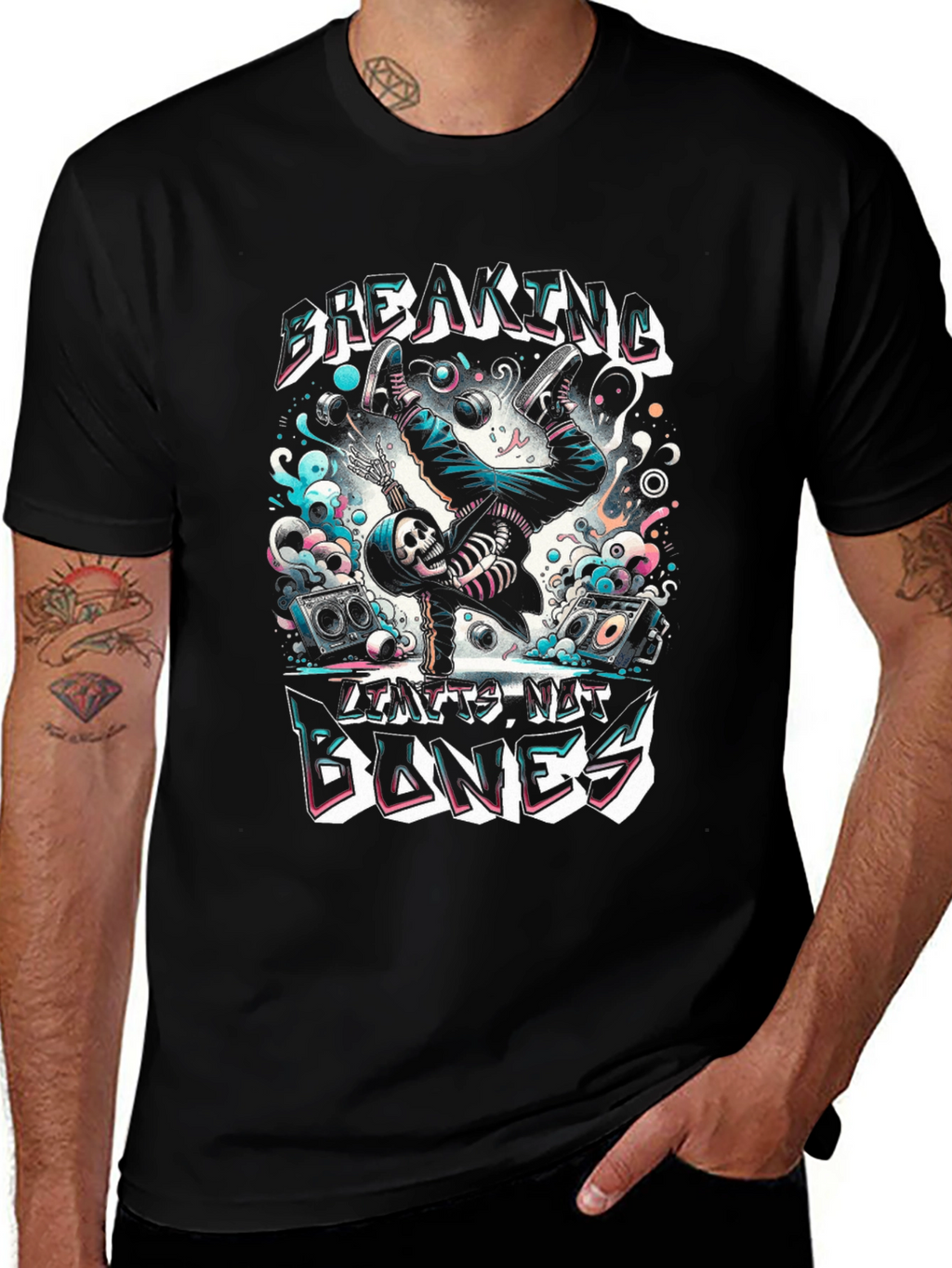 Breaking Bones Skeleton Graphic Tee