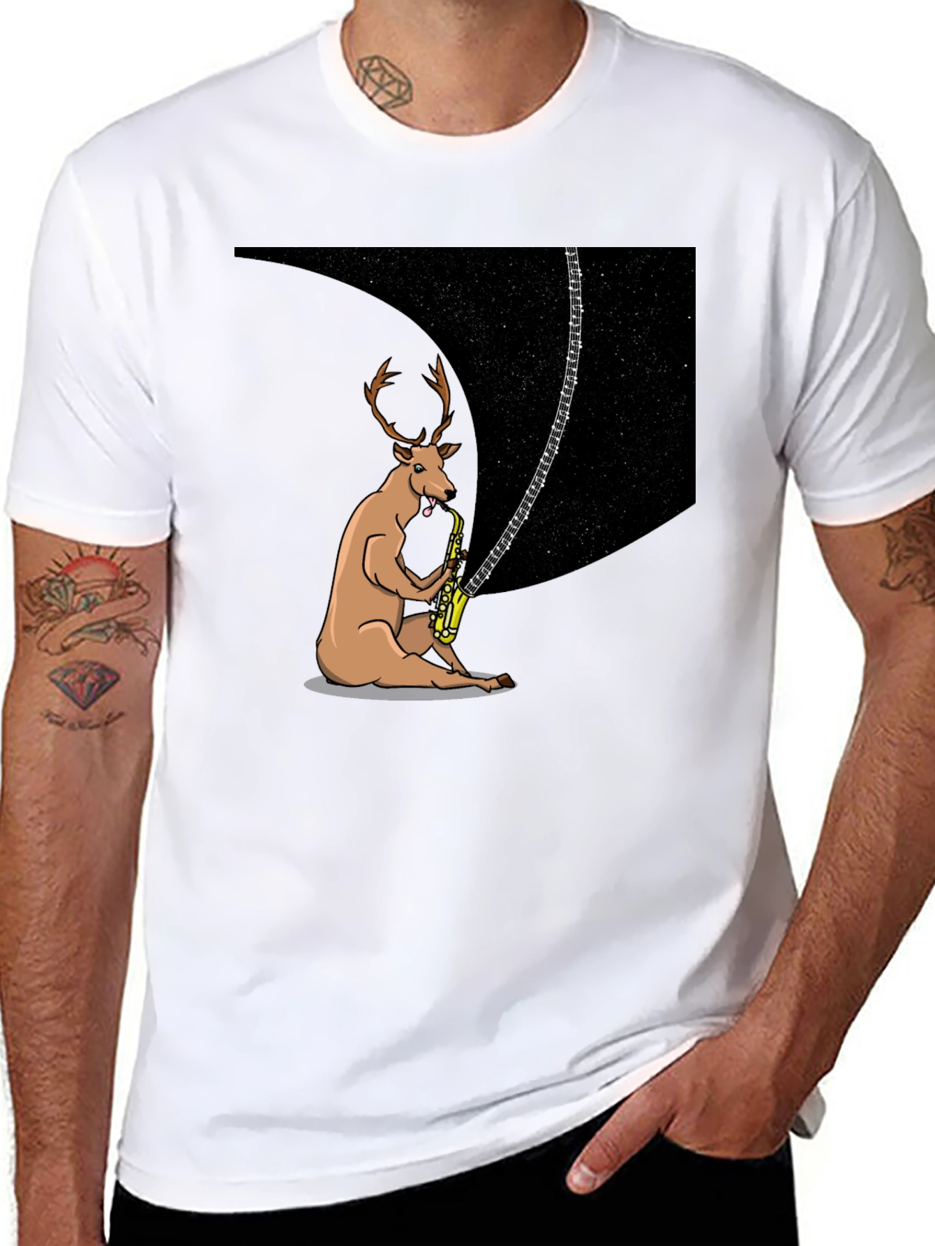 Cosmic Jazz Deer Graphic Tee