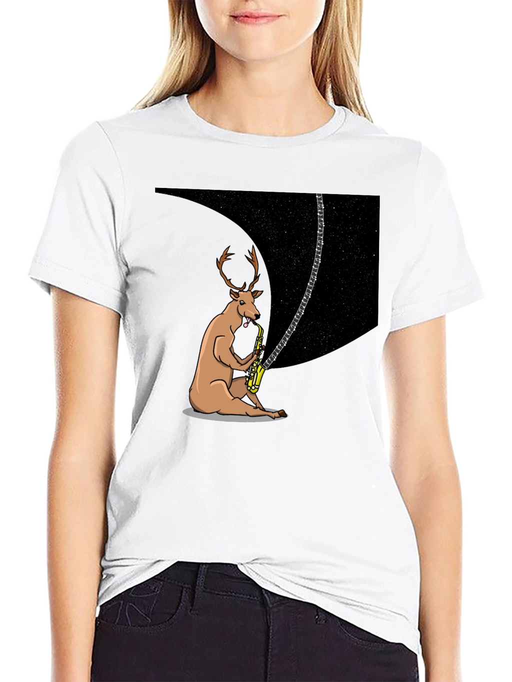 Cosmic Jazz Deer Graphic Tee