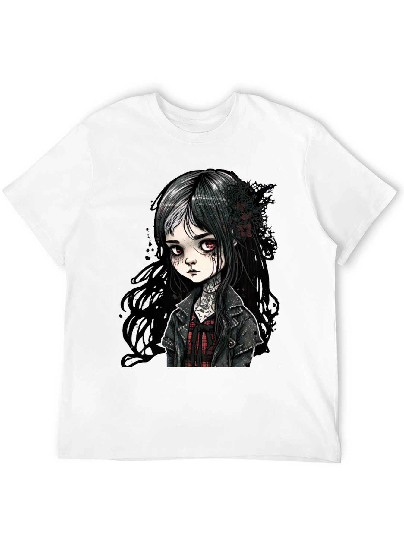 Gothic Doll Graphic Tee - Unisex Black T-Shirt