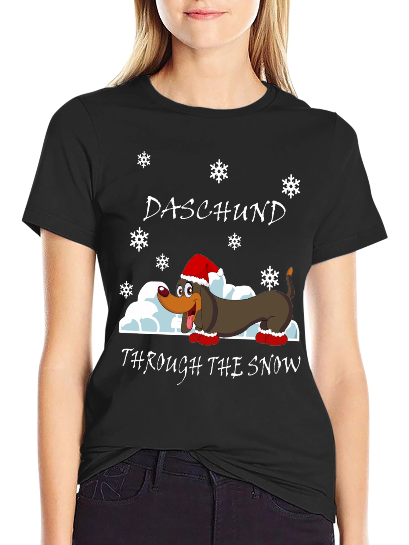 Daschund Through The Snow Holiday T-Shirt