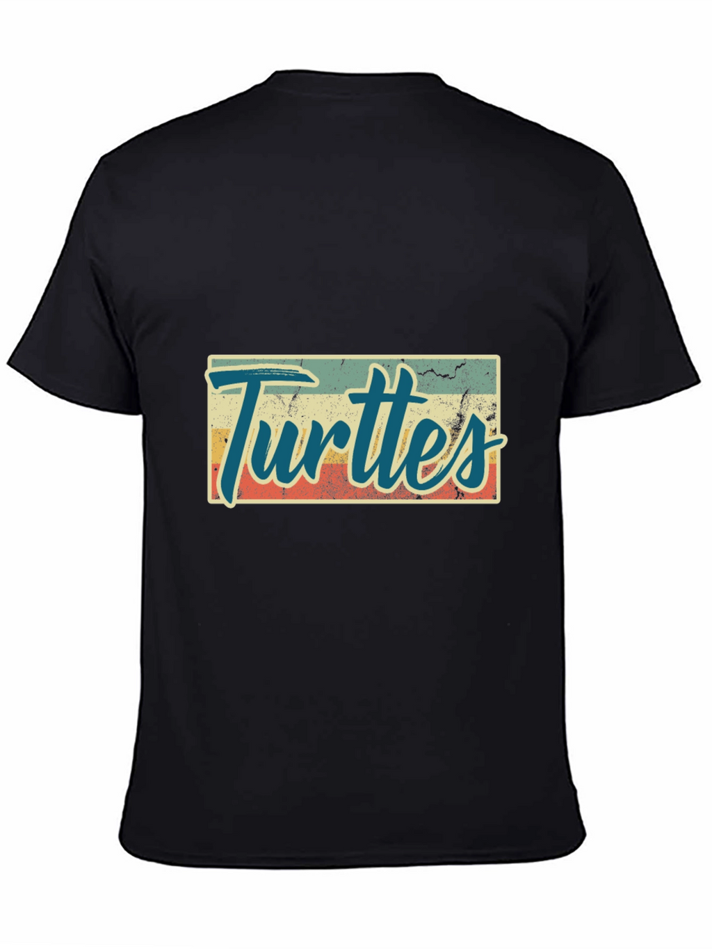 Retro Turtles Graphic Tee - Black Crew Neck