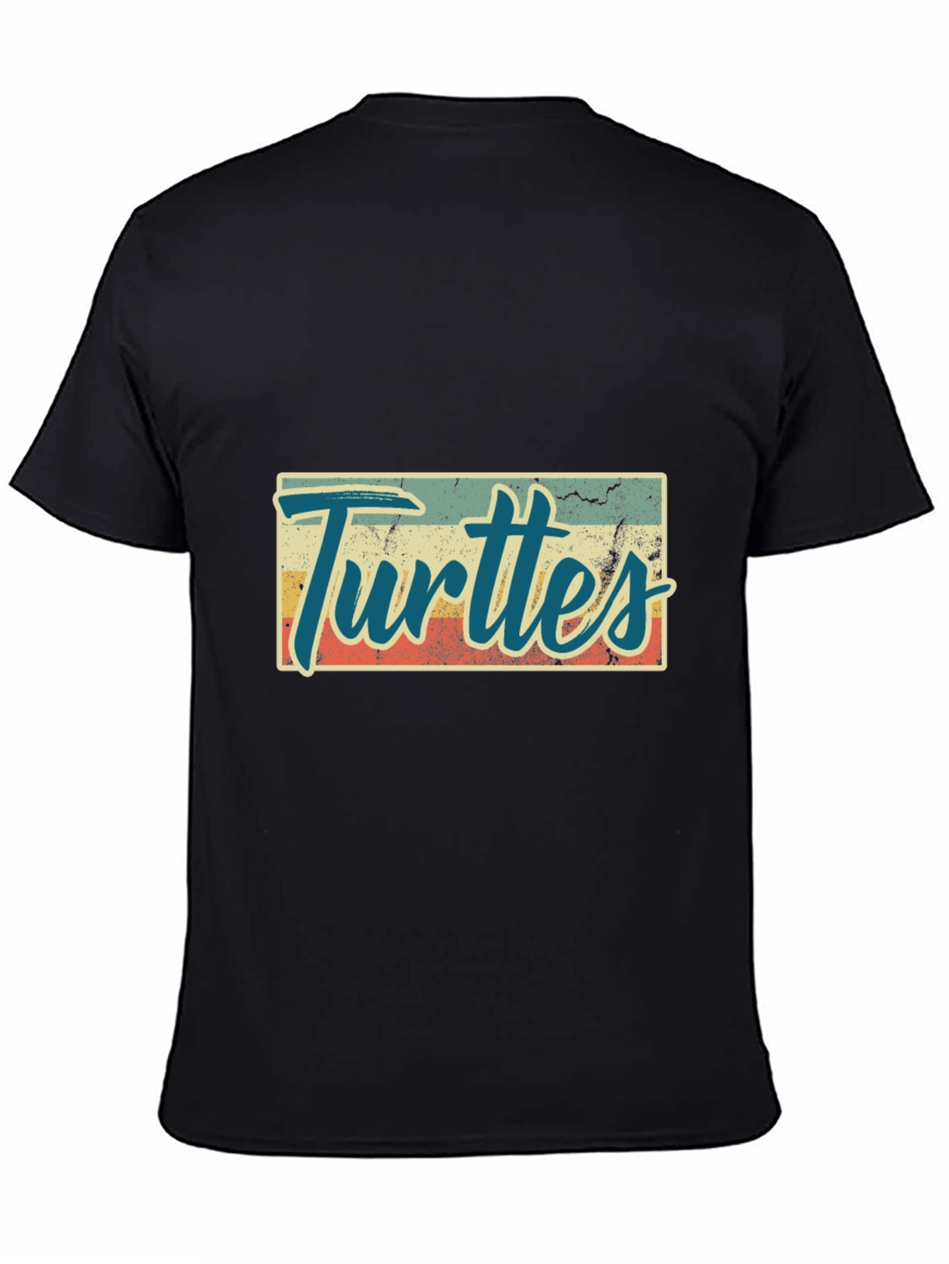 Retro Turtles Graphic Tee - Black Crew Neck