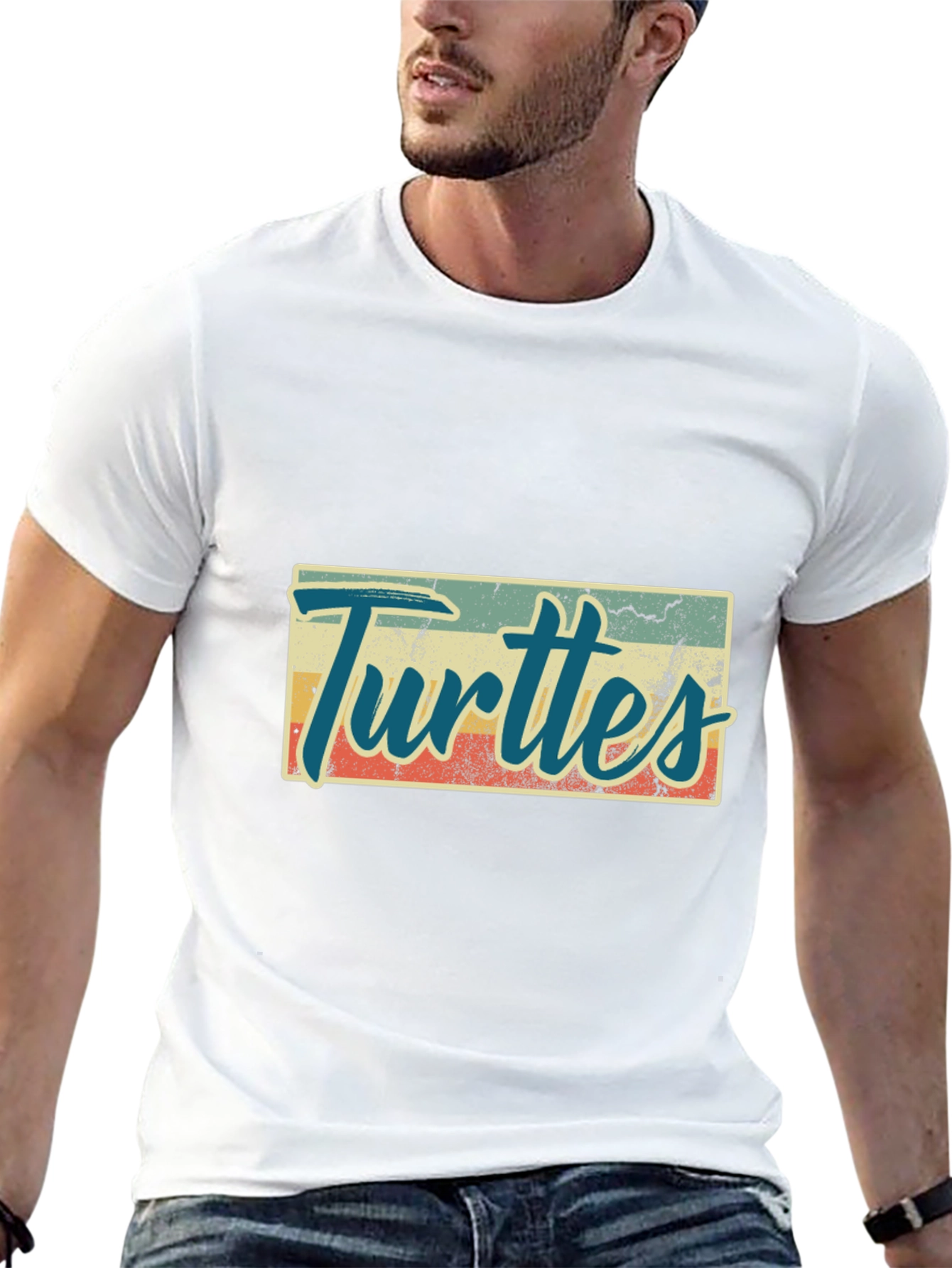 Retro Turtles Graphic Tee - Black Crew Neck