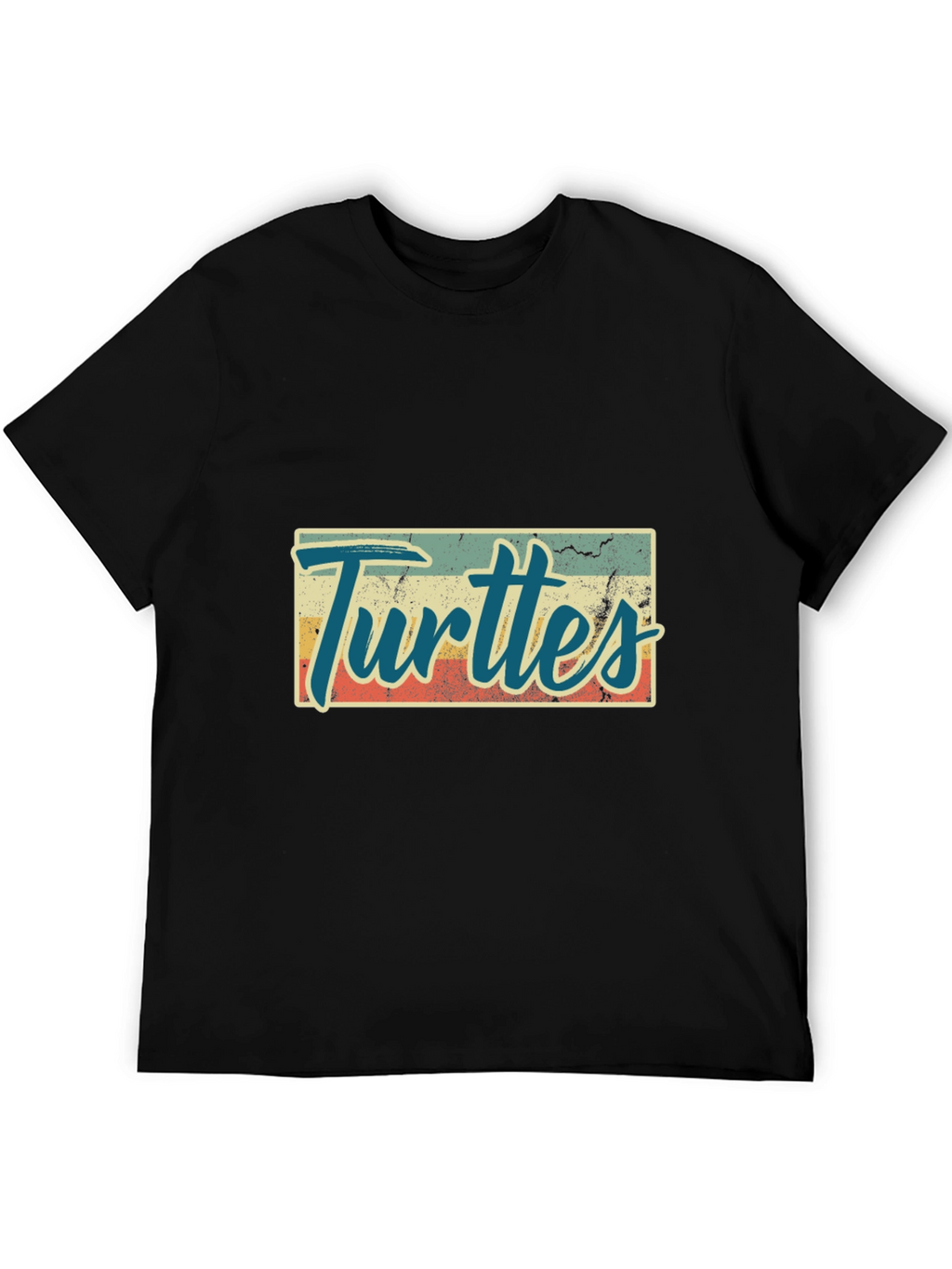 Retro Turtles Graphic Tee - Black Crew Neck