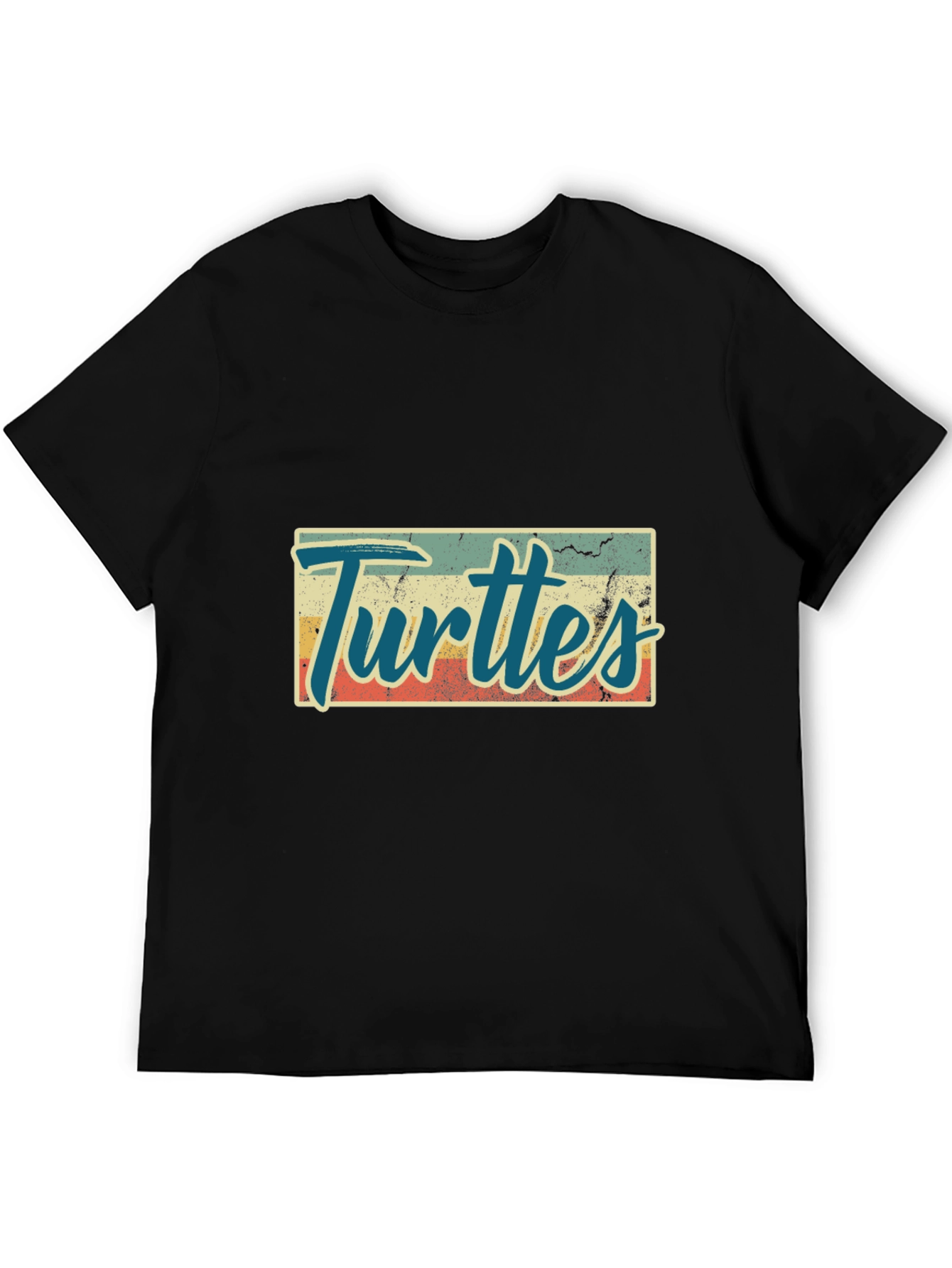 Retro Turtles Graphic Tee - Black Crew Neck