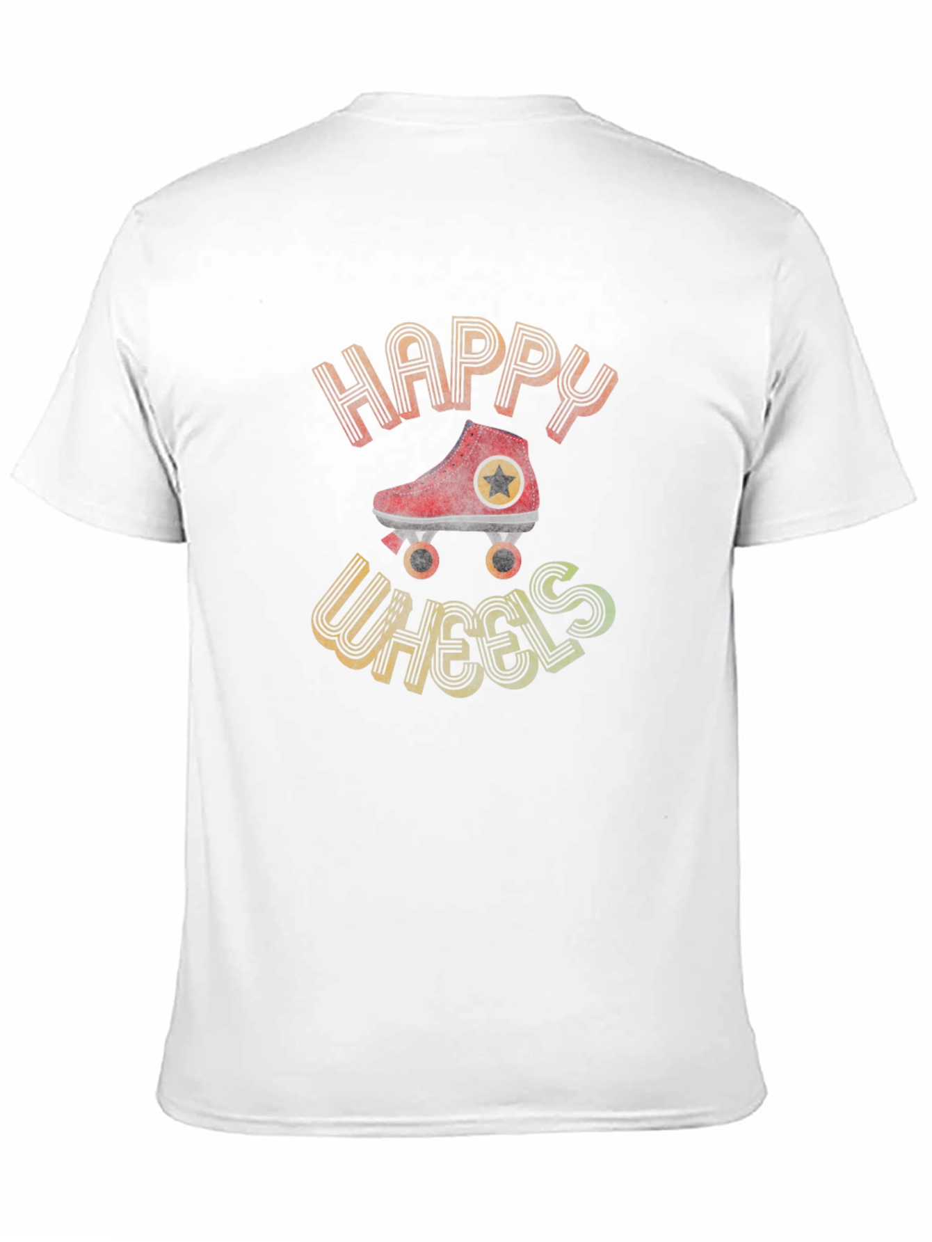 Happy Wheels Retro Roller Skate Graphic T-Shirt