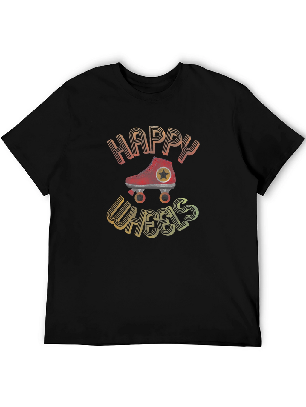 Happy Wheels Retro Roller Skate Graphic T-Shirt