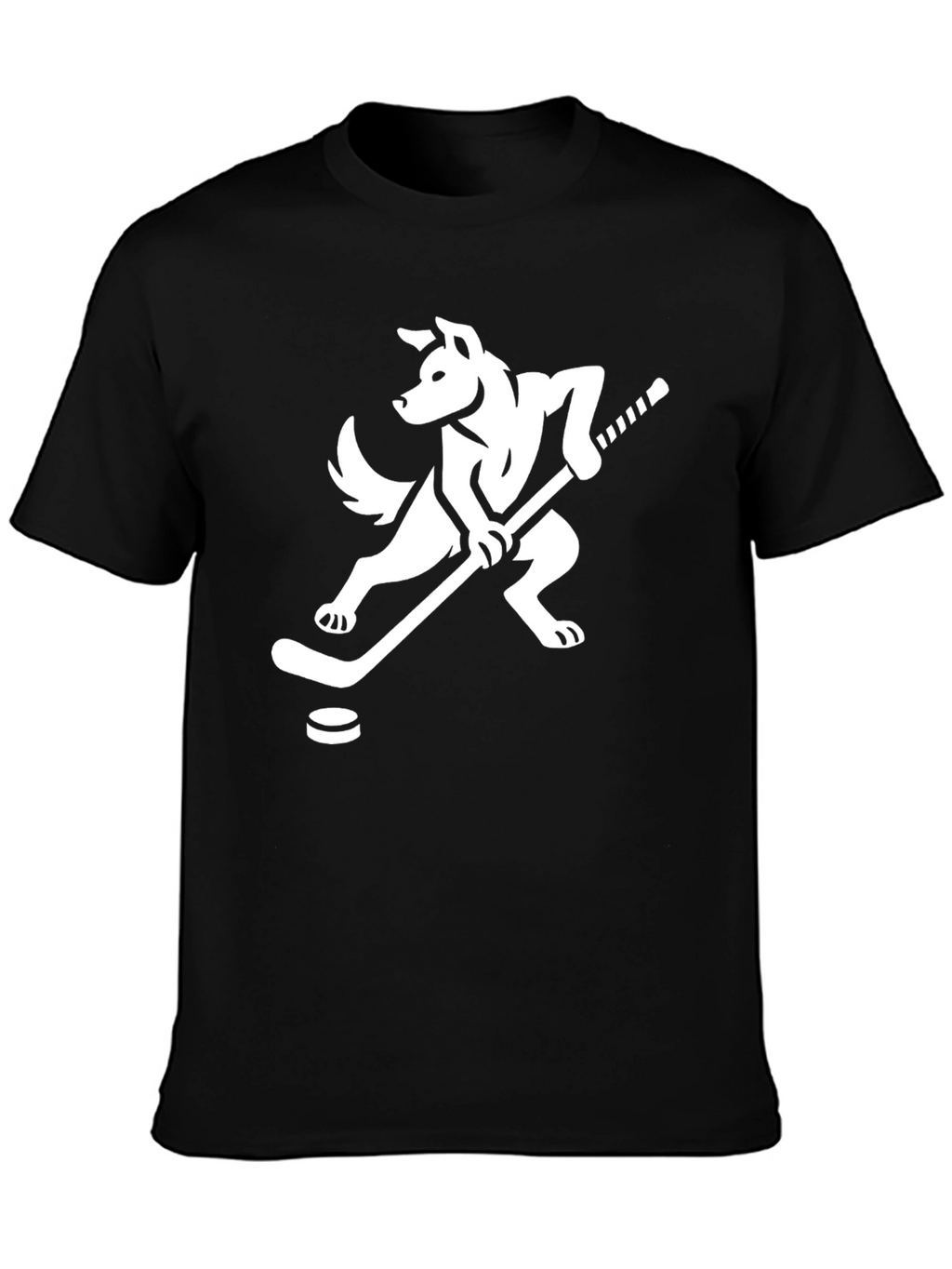 Hockey Dog Graphic Tee - Sporty Mens T-Shirt