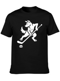 Hockey Dog Graphic Tee - Sporty Mens T-Shirt