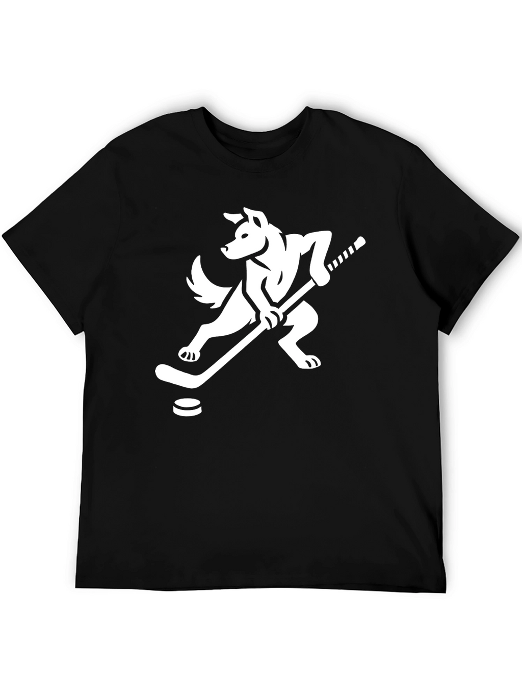 Hockey Dog Graphic Tee - Sporty Mens T-Shirt