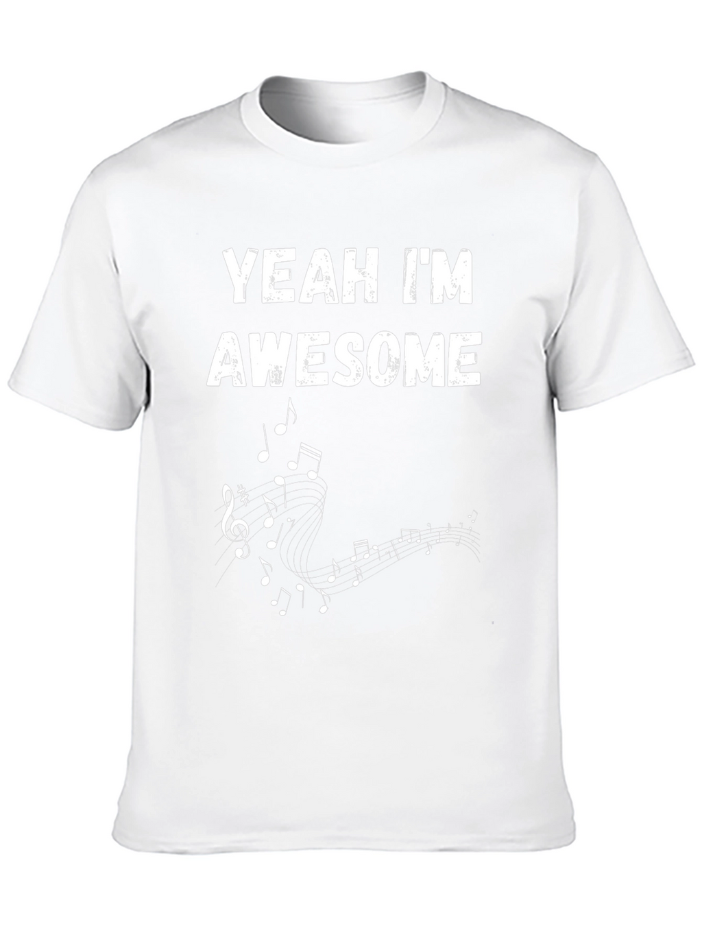 Yeah Im Awesome Music Notes Mens Black T-Shirt
