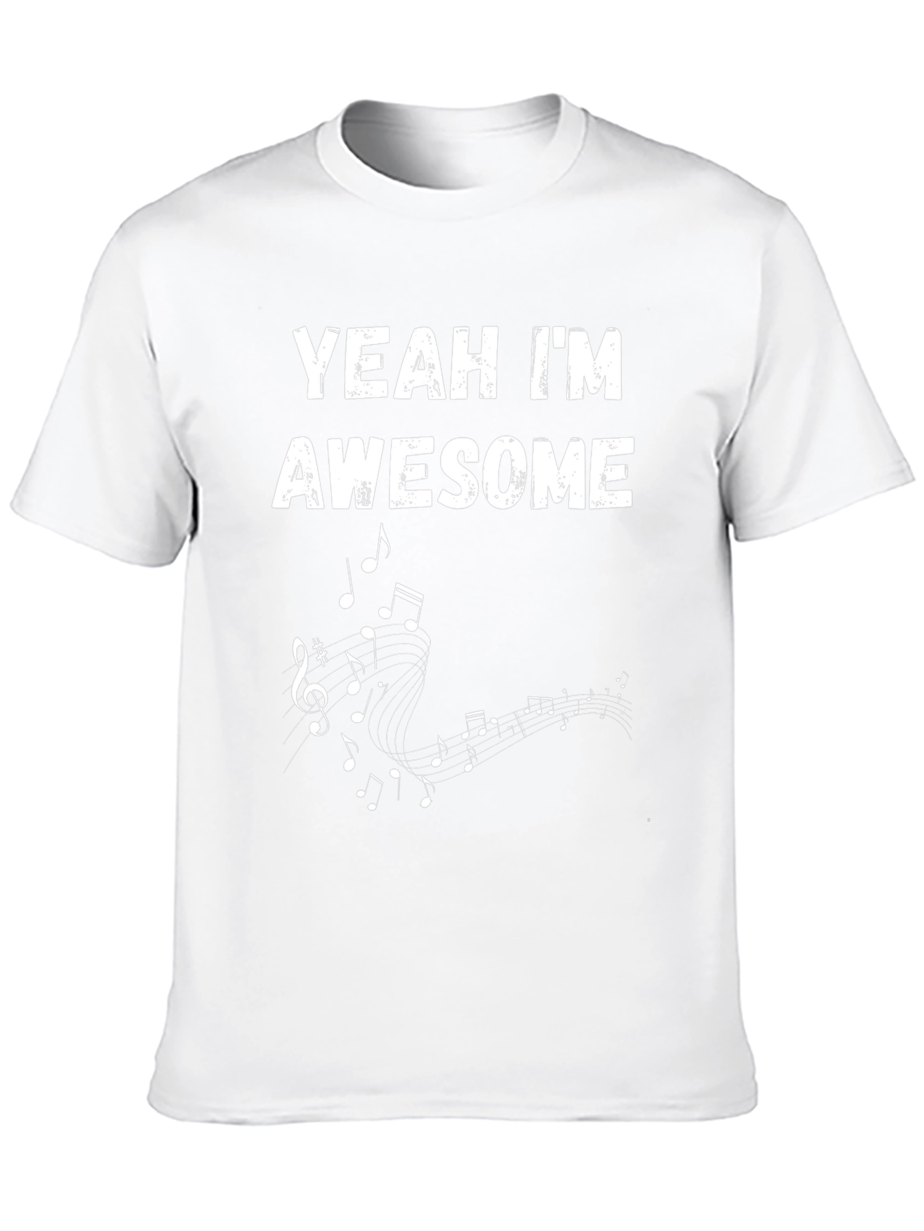 Yeah Im Awesome Music Notes Mens Black T-Shirt