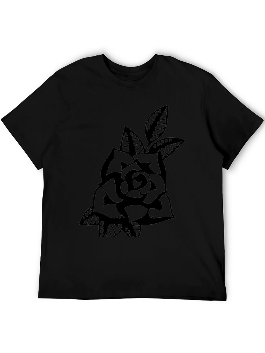 Rose Graphic Black T-Shirt - Classic Tattoo Style