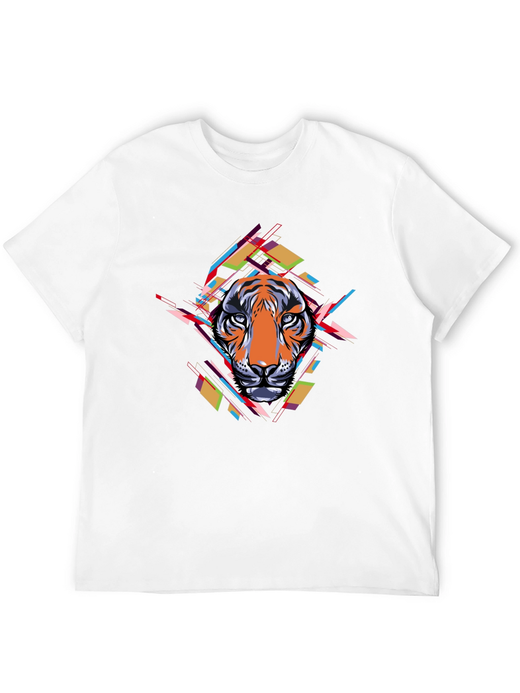 Abstract Tiger Graphic Black T-Shirt
