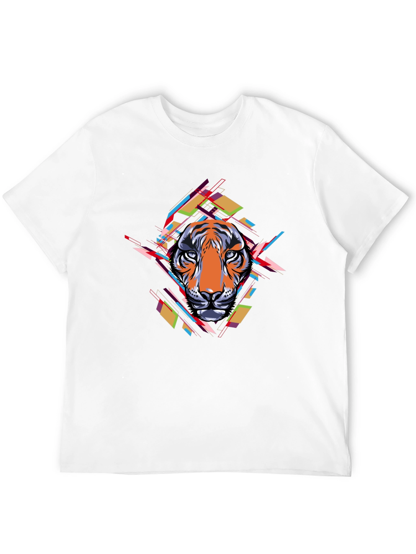 Abstract Tiger Graphic Black T-Shirt