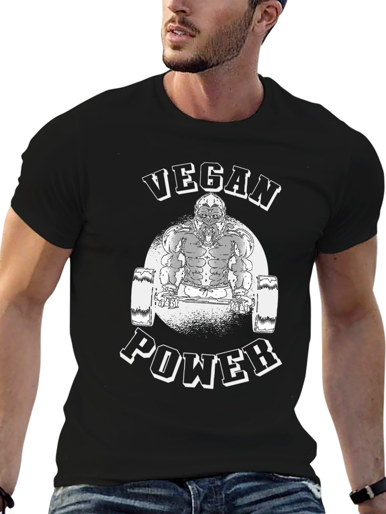 Vegan Power Gorilla Gym T-Shirt