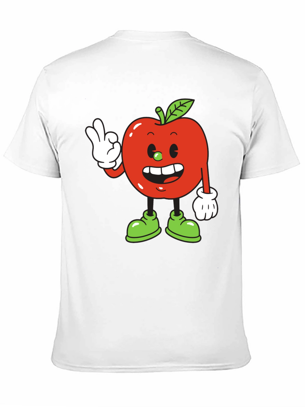 Cartoon Apple T-Shirt - Quirky Fruit Graphic Tee