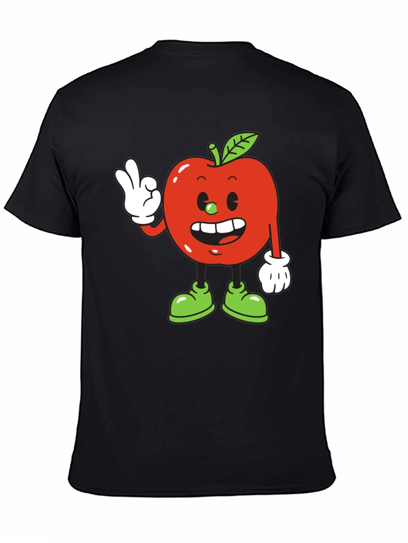 Cartoon Apple T-Shirt - Quirky Fruit Graphic Tee