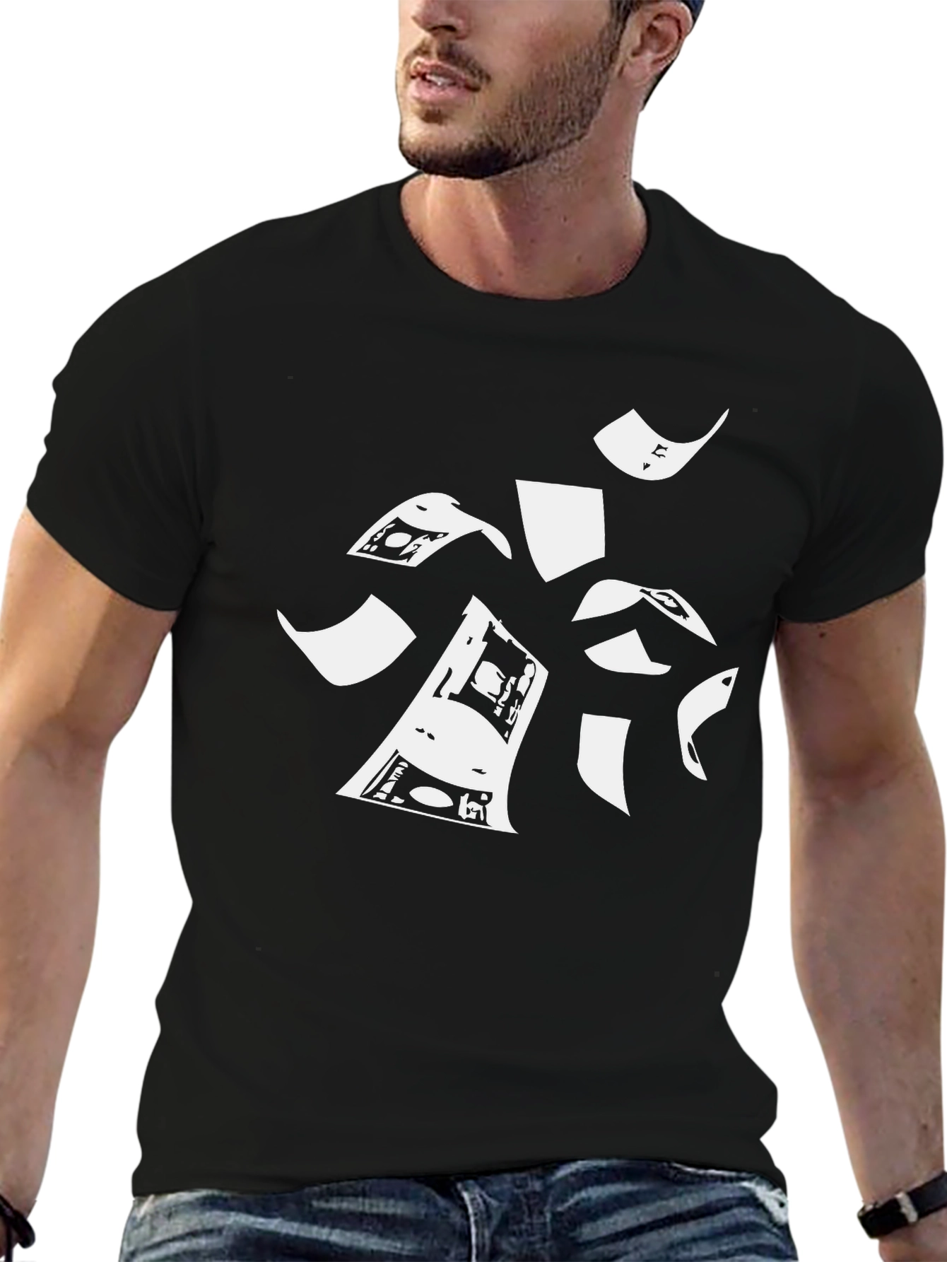 Money Rain Graphic T-Shirt - Stylish Black Tee