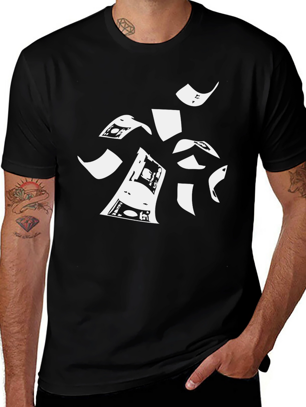 Money Rain Graphic T-Shirt - Stylish Black Tee