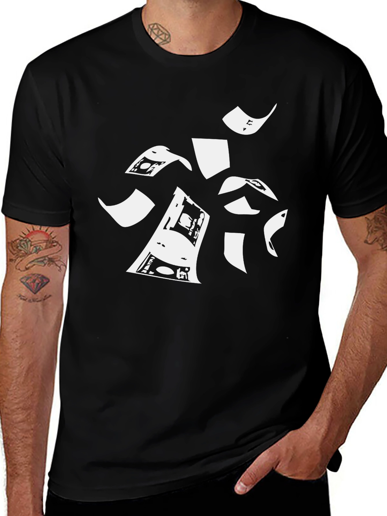 Money Rain Graphic T-Shirt - Stylish Black Tee
