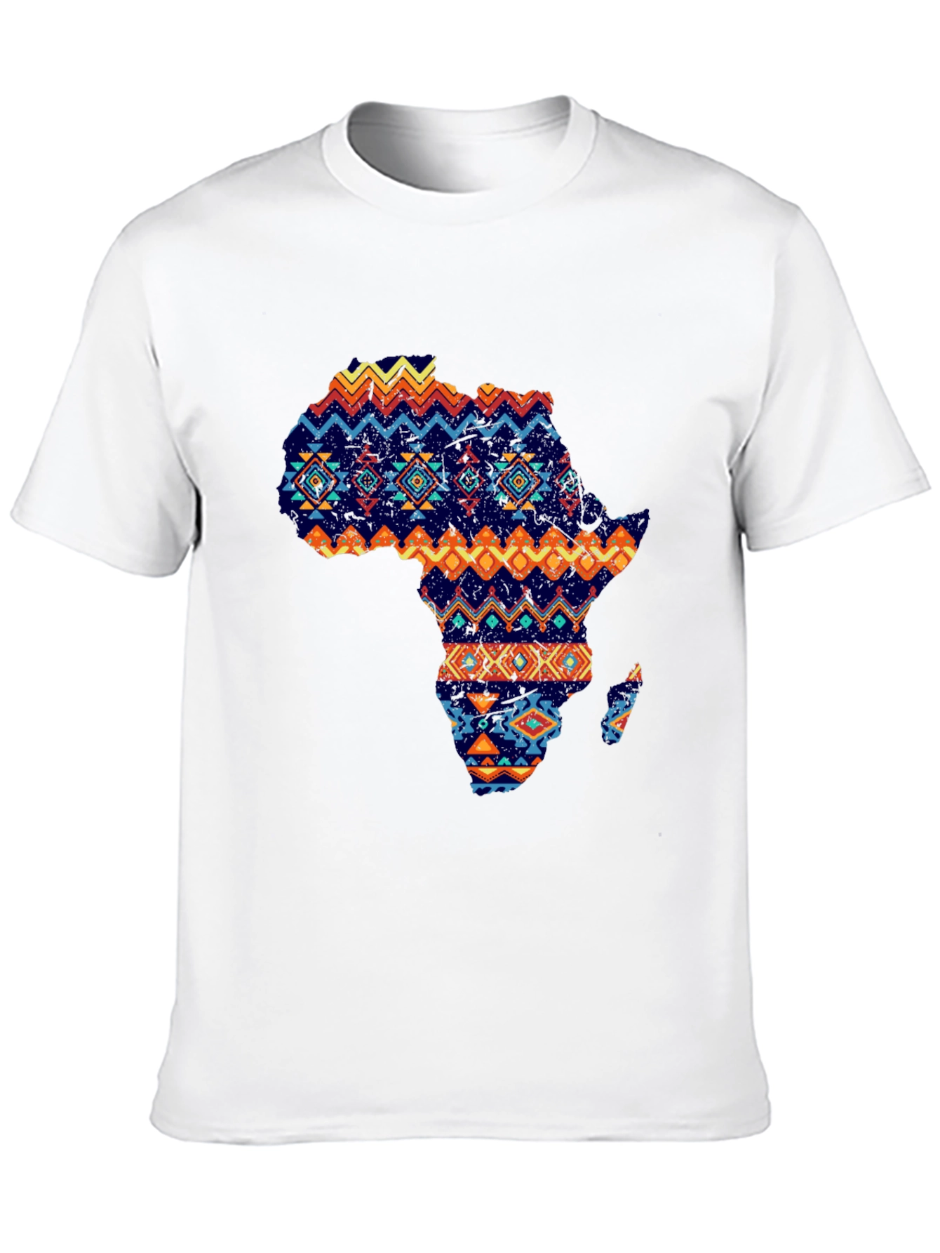African Continent Print Mens Black T-Shirt