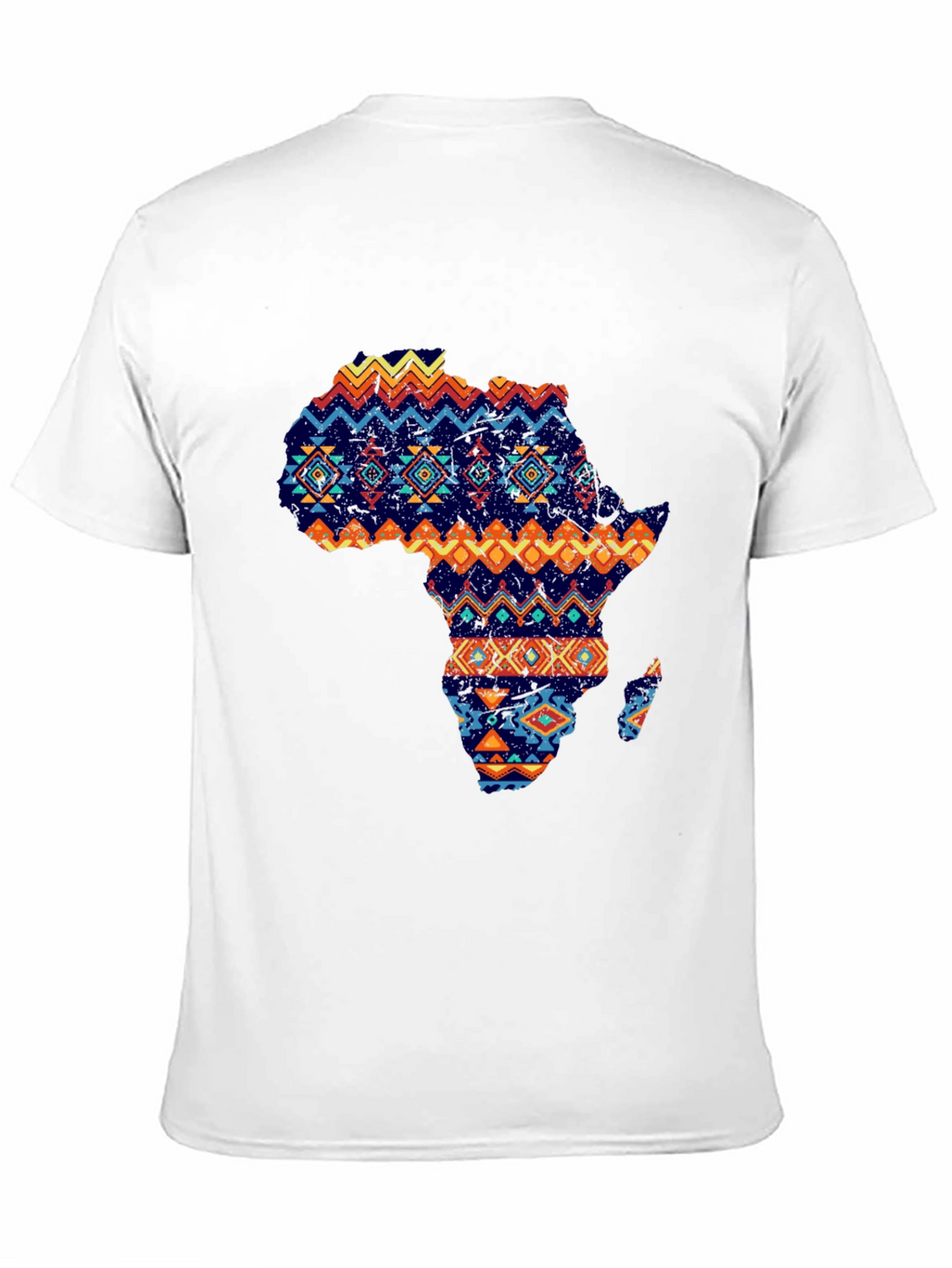 African Continent Print Mens Black T-Shirt