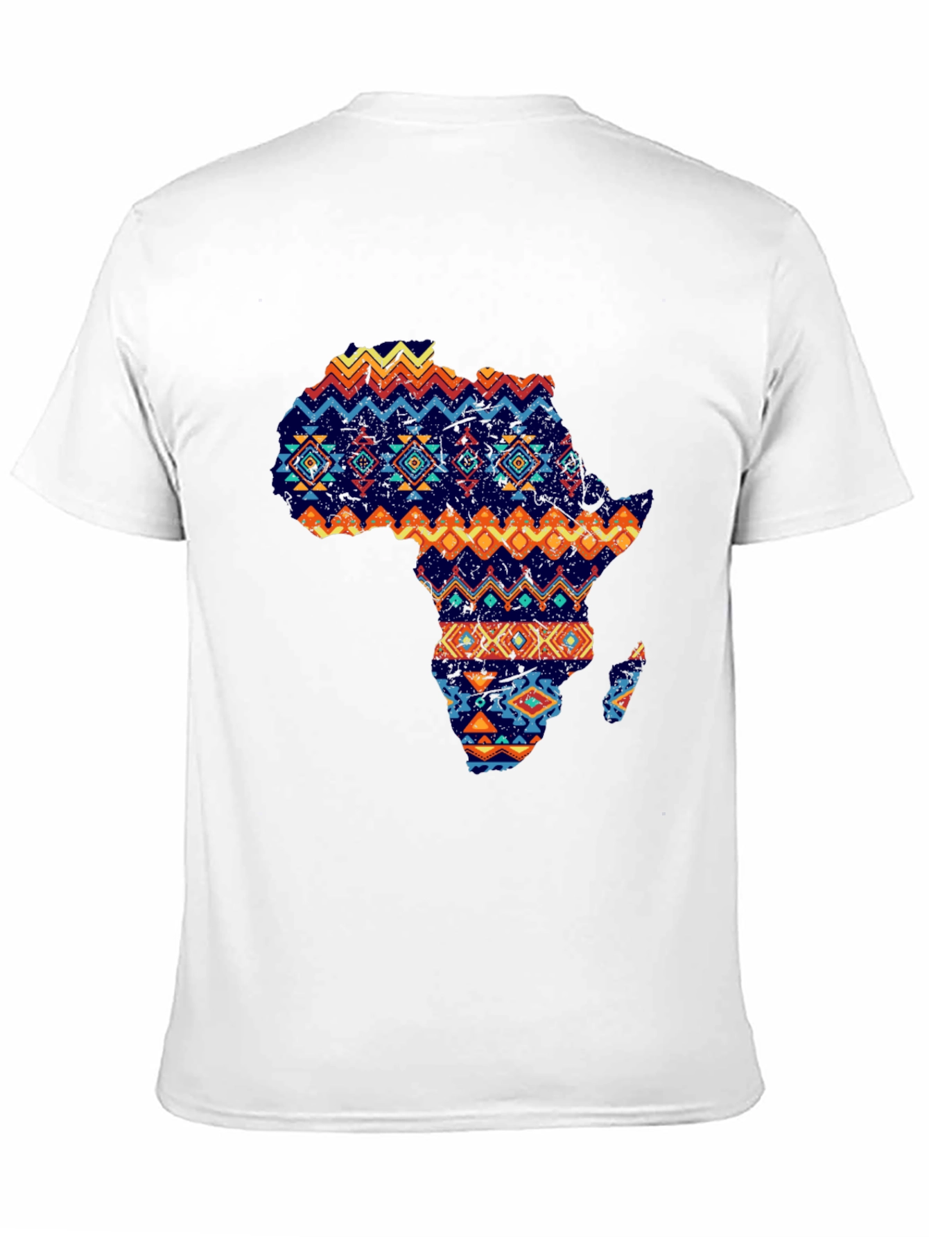 African Continent Print Mens Black T-Shirt