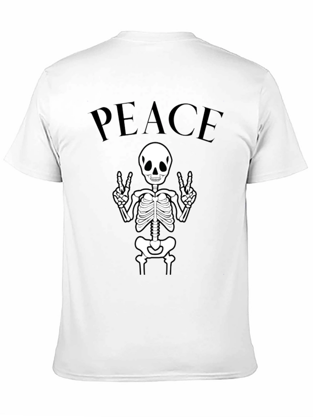 Peace Skeleton Black Graphic Tee