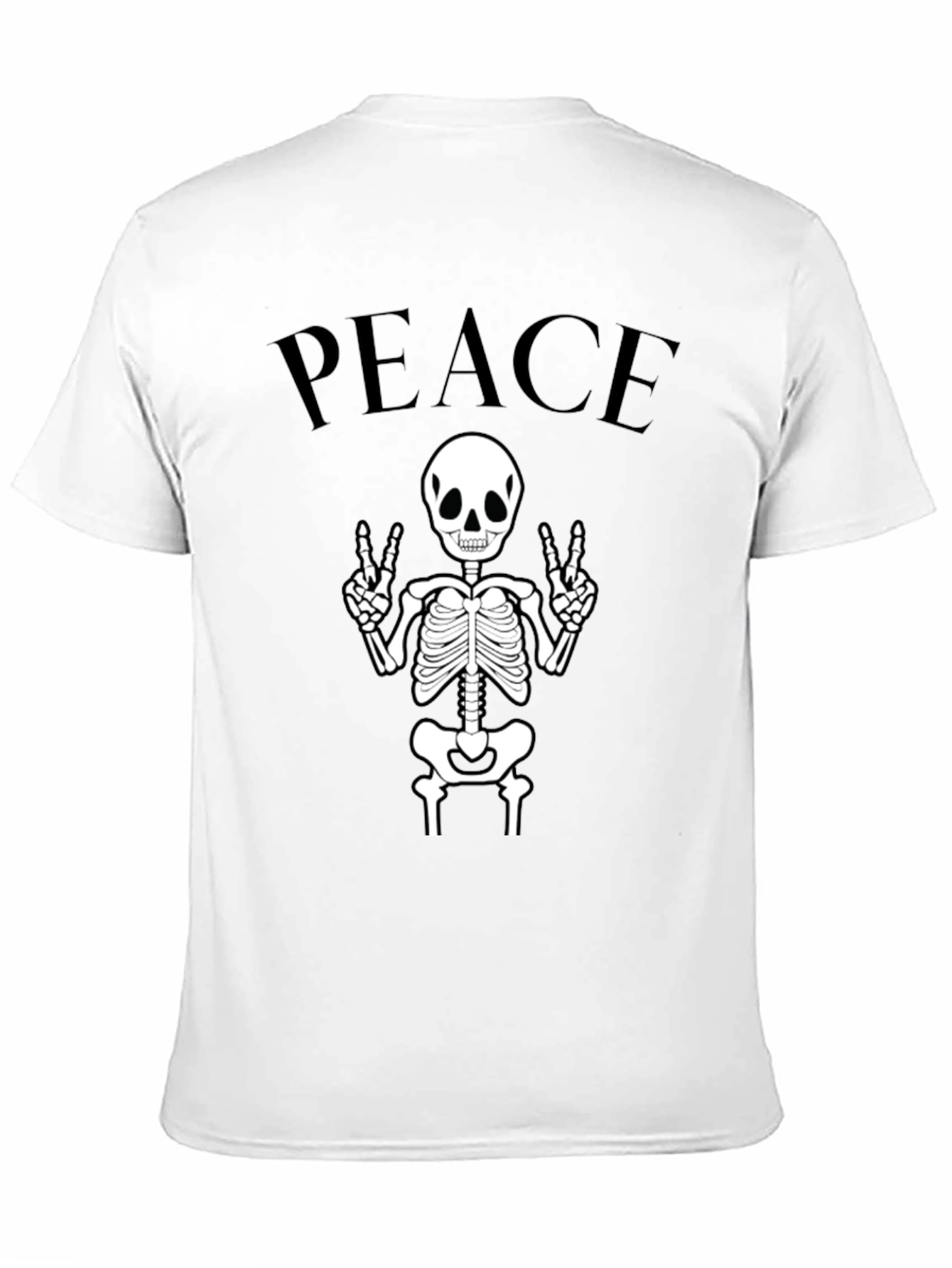 Peace Skeleton Black Graphic Tee