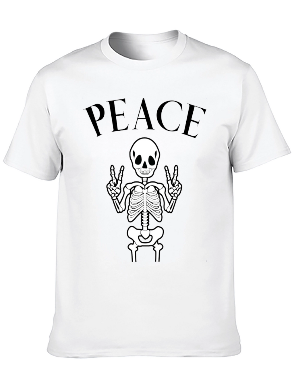 Peace Skeleton Black Graphic Tee