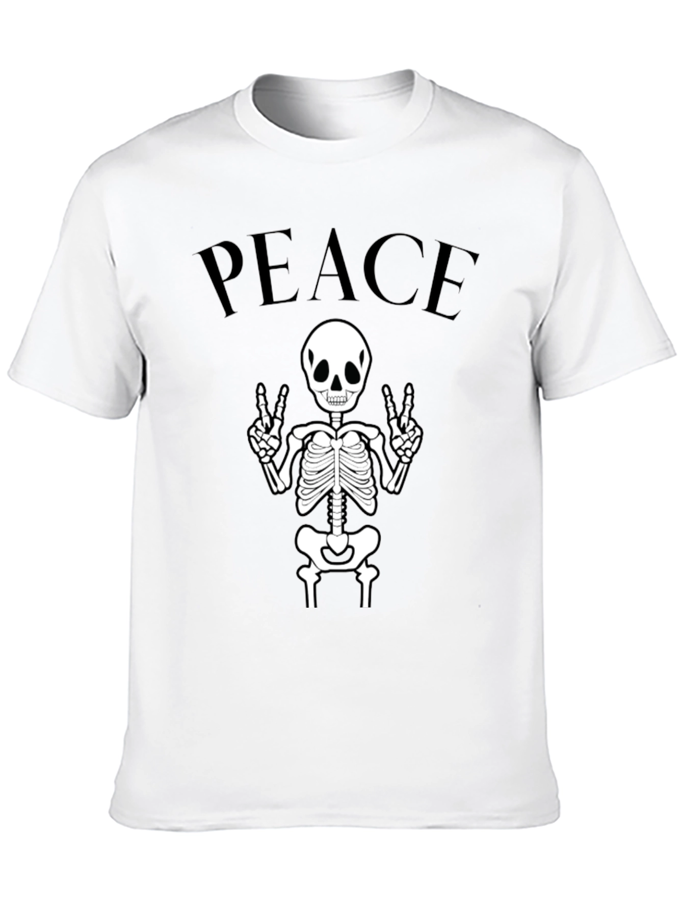 Peace Skeleton Black Graphic Tee